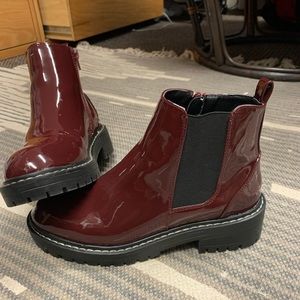 Cherry red Chelsea boots